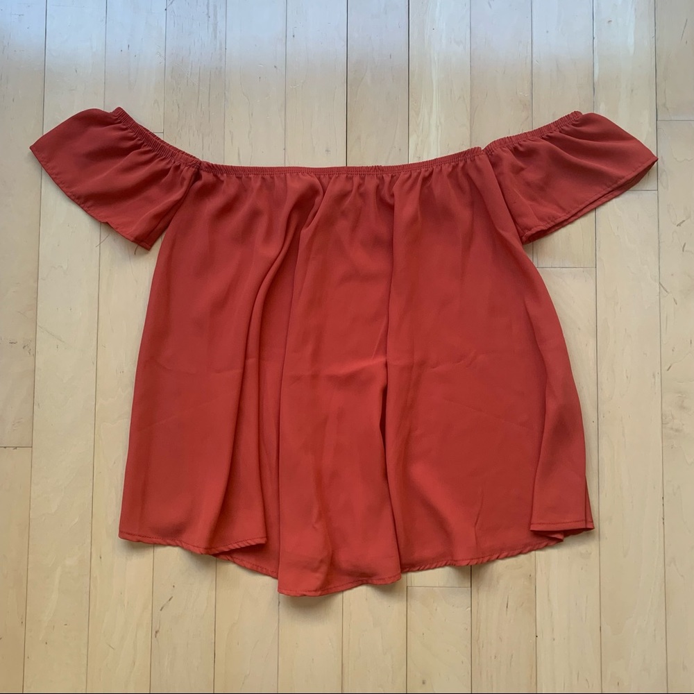 Orange Off-the-Shoulder Blouse